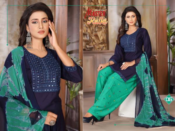 Manjeera Kalki Patiyala Rayon Work Designer Exclusive Readymade Suit